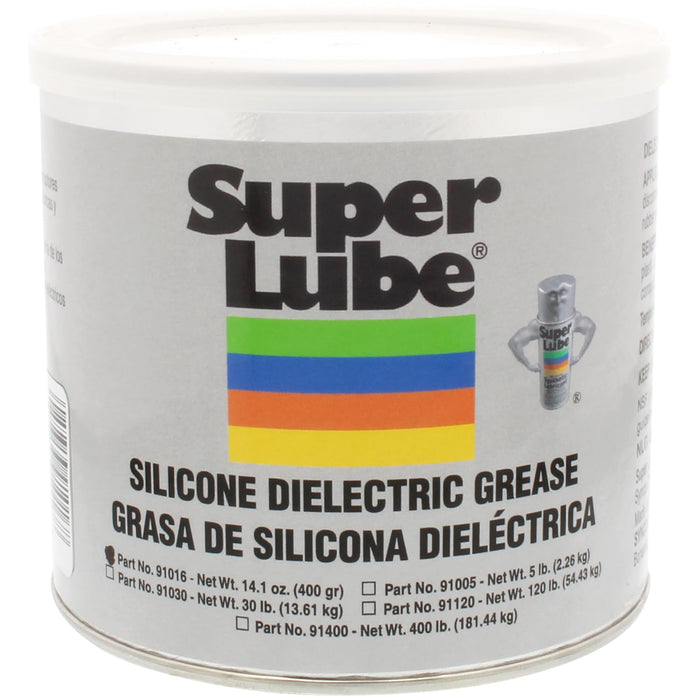 Super Lube Silicone Dielectric & Vacuum Grease Non-Curing Compound (Translucent White, 14.1oz/400g Canister) | NSF Certified Food Grade & Clean | Resistant to Thermal Degredation