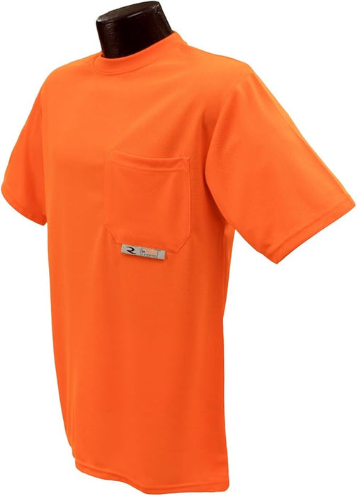 Radians Non-Rated Short Sleeve Safety T-Shirt with Moisture Wicking Mesh, 2X-Large, Orange