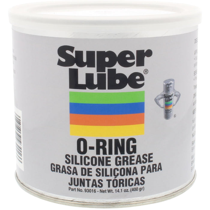 Super Lube Silicone O-Ring Grease Non-Curing Compound (Translucent White, 14.1oz/400g Canister) | NSF Certified Food Grade & Clean | Heat Stable