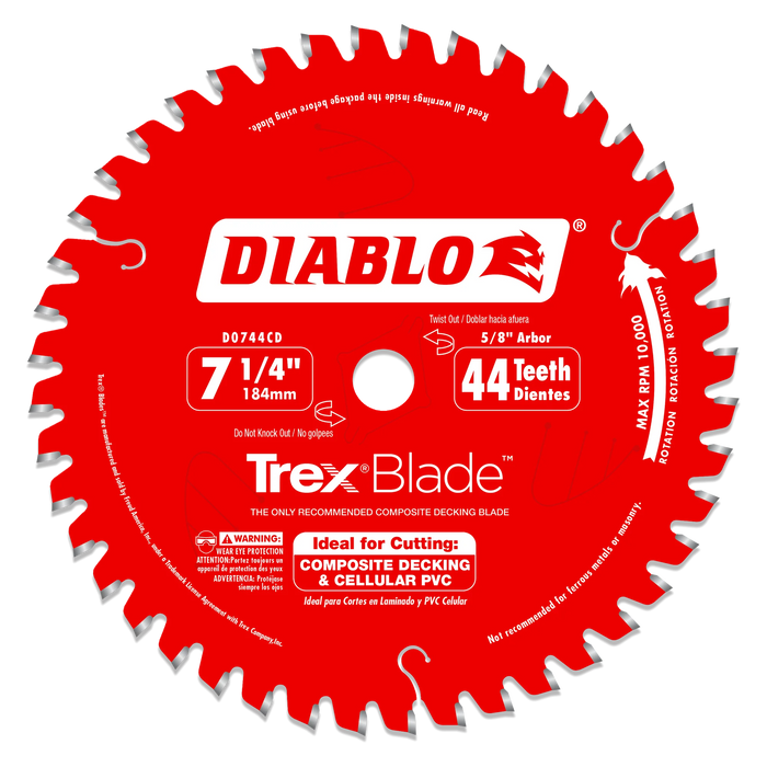 Diablo 7-1/4" x 44-Teeth TrexBlade Saw Blade for Composites and Plastic