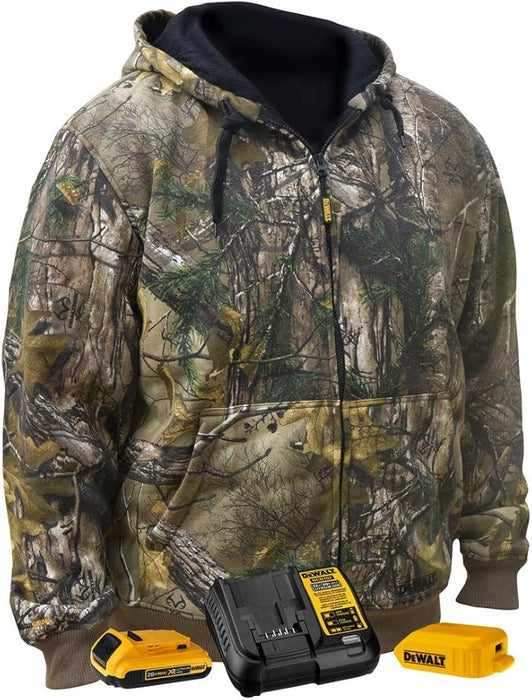 DEWALT (DCHJ074D1-M) Realtree Xtra Camouflage Heated Hoodie, Medium, Realtree Xtra Camo Hoodie - Medium