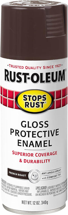 Rust-Oleum 6PK Stops Rust Spray Paint, 12 oz, Gloss Dark Walnut, 6 Pack