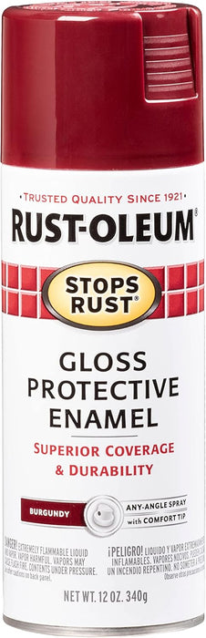 Rust-Oleum 6PK Stops Rust Spray Paint, 12 oz, Gloss Burgundy, 6 Pack