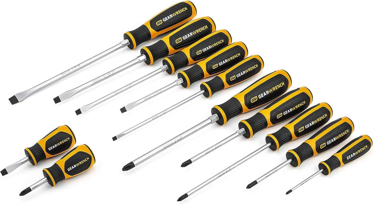 GEARWRENCH 12 Pc. Phillips/Slotted Dual Material Screwdriver Set - 80051H