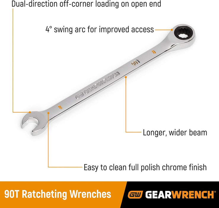 GEARWRENCH 1-1/4" 4 Degree Swing Arch 12 Point Ratcheting Combination Wrench - 86956