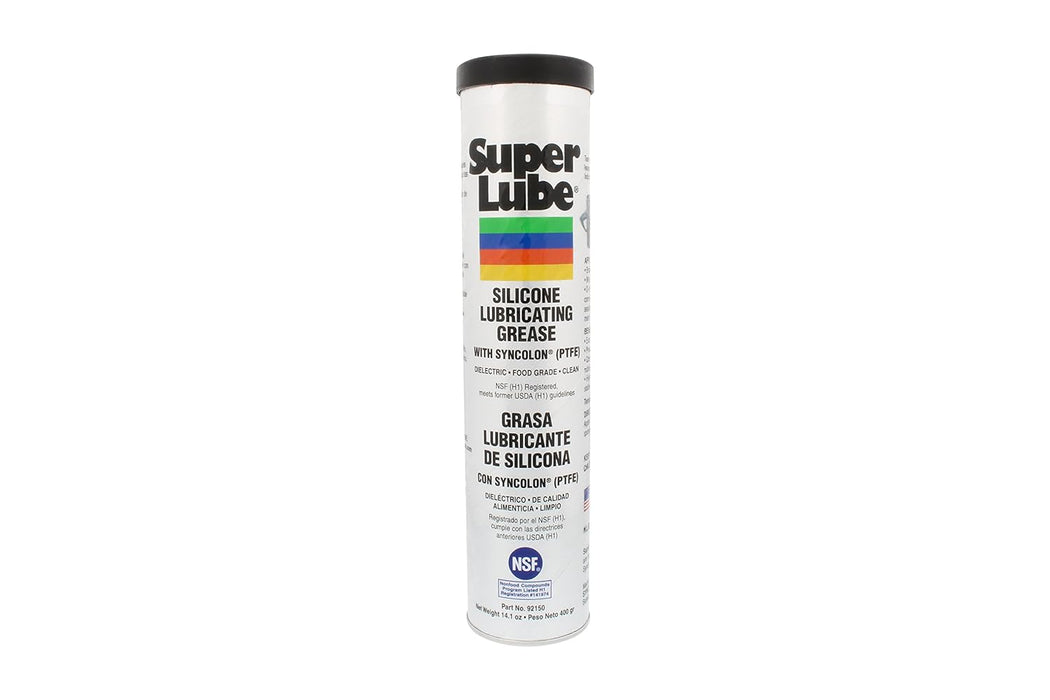 Super Lube Silicone Lubricating Grease with PTFE, 14.1 oz Cartridge, Translucent White, On? Pa?k