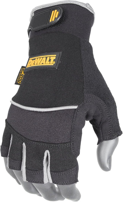 DeWALT (DPG230L) Technicians Fingerless Synthetic Leather Glove, Black, Large