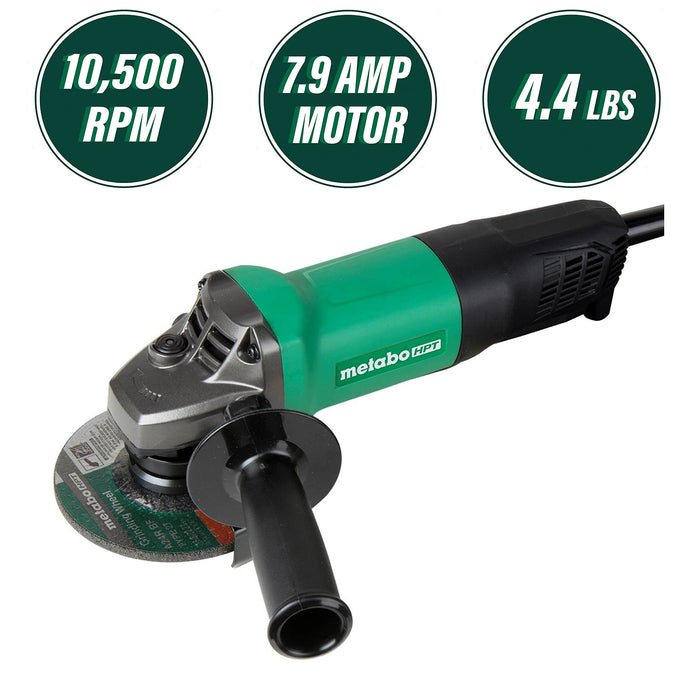 Metabo HPT Paddle Switch Grinder 4-1/2 In. 7.9 Amp