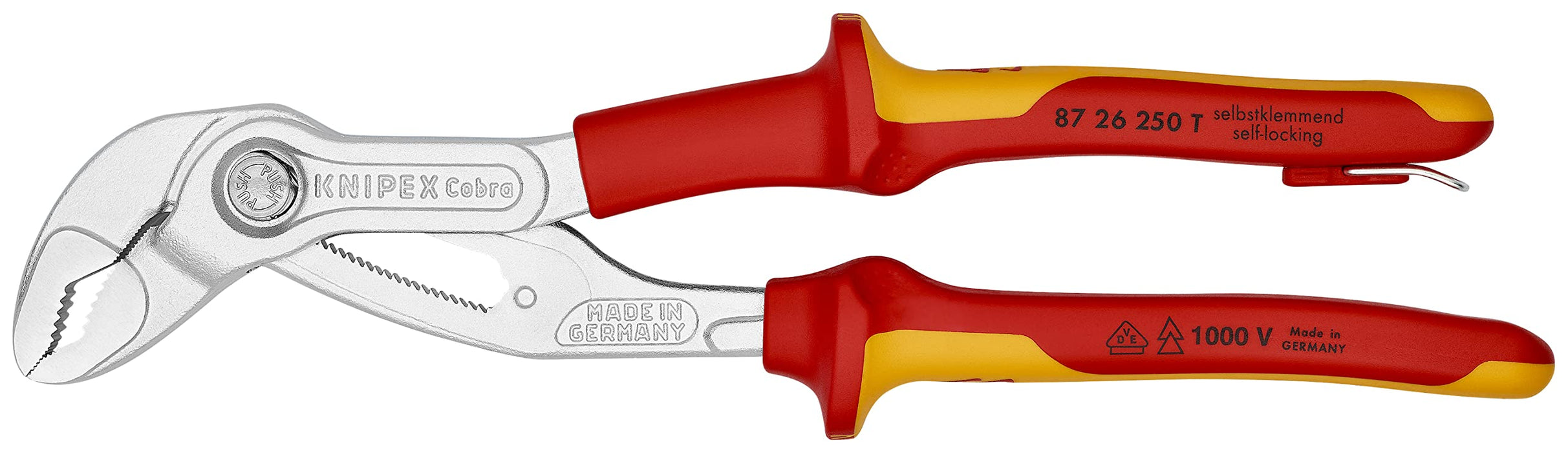 KNIPEX Cobra High-Tech Water Pump Pliers-1000V Insulated-Tethered Attachment