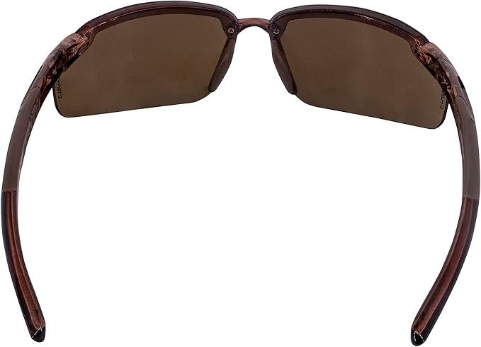 Radians 29117 Crossfire Brown Safety Glasses, Scratch-Resistant, Frameless