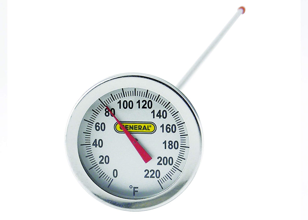 General Tools 20 In. Analog Stem Thermometer with 0° to 220°F Range