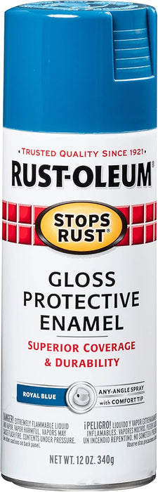 Rust-Oleum 6PK Stops Rust Spray Paint, 12 oz, Gloss Royal Blue, 6 Pack