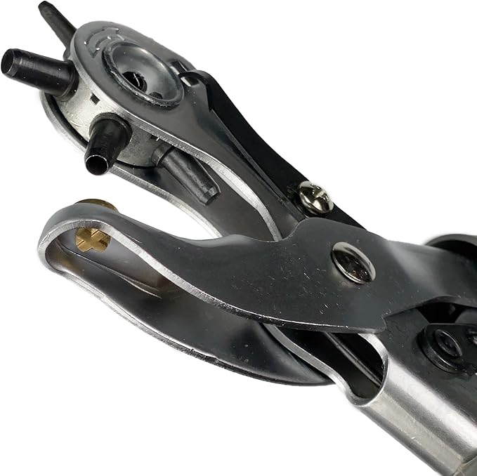 General Tools Revolving Punch Pliers Multi-Hole Sizes for Leather, Rubber, & Plastic