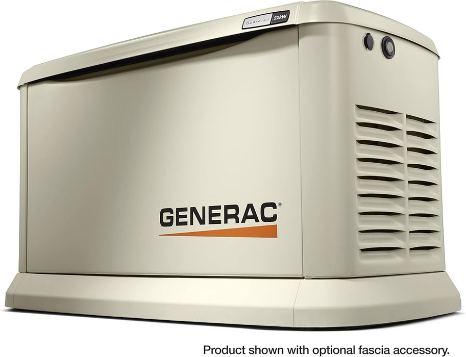 Generac 7043 22kW Air Cooled Guardian Series Home Standby Generator with 200-Amp Transfer Switch - Comprehensive Protection - Smart Controls - Versatile Power - Wi-Fi Connectivity - Bisque