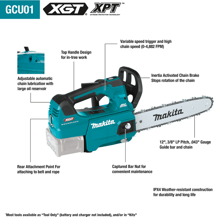 40V MAX XGT Brushless Cordless 12 In. Top Handle Chain Saw Kit