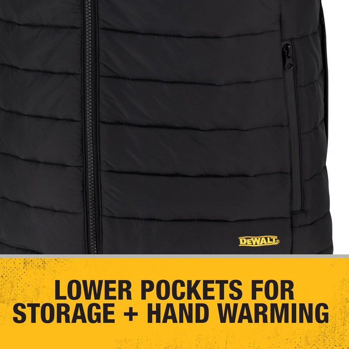 DEWALT (DCHV095BD1) Cold Weather Men's Heated Puffer Vest Kit with Battery - Black, Size S