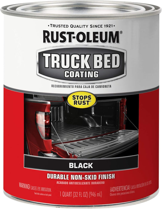 Rust-Oleum Automotive Truck Bed Coating, 1 Quarts (Pack of 4), Black, 128 Fl Oz