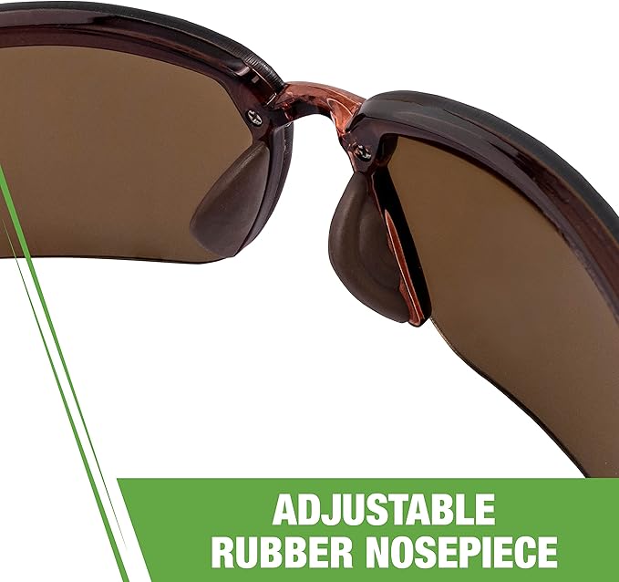 Radians 29117 Crossfire Brown Safety Glasses, Scratch-Resistant, Frameless