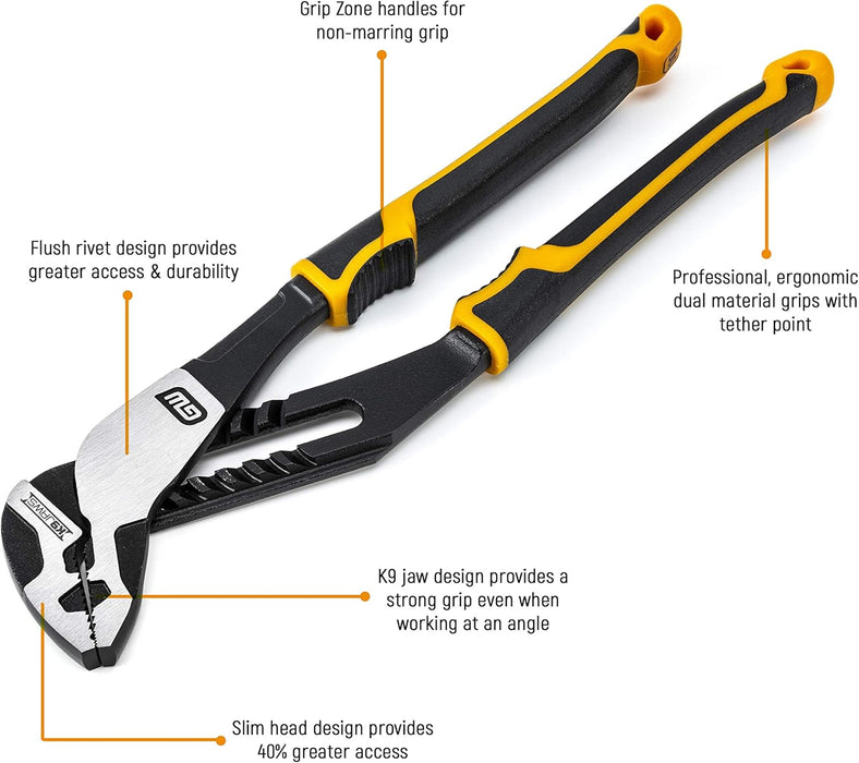 GEARWRENCH 8" Pitbull K9 Straight Jaw Dual Material Tongue and Groove Pliers