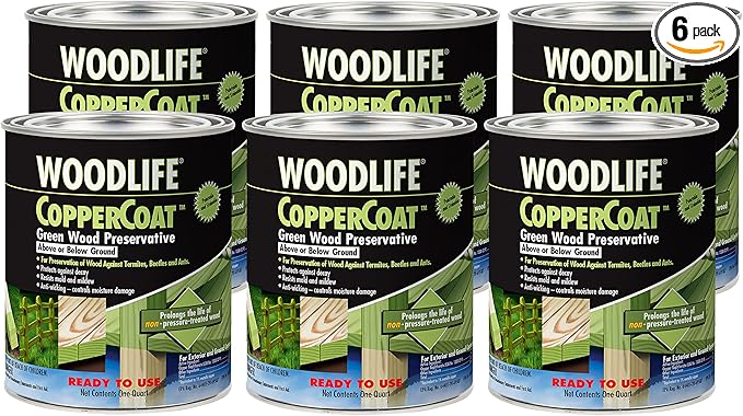 Rust-Oleum Wolman 6PK Woodlife CopperCoat Green Wood Preservative, Quart, 0.25 Gallon (Pack of 6)