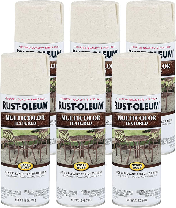 Rust-Oleum 6PK Stops Rust Multi-Color Textured Spray Paint, 12 oz, Caribbean Sand, 6 Pack