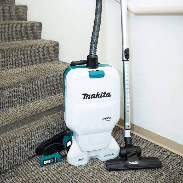 Makita 18V X2 LXT Lithium-Ion (36V) Brushless Cordless 1.6 Gallon HEPA Filter Backpack Dry Vacuum (6.0Ah)