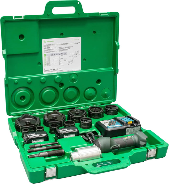 Greenlee LS100X11SB4 Intelli-PUNCH 11-Ton Battery-Hydraulic Knockout Punch Kit with Slug-Buster, 1/2" - 4"