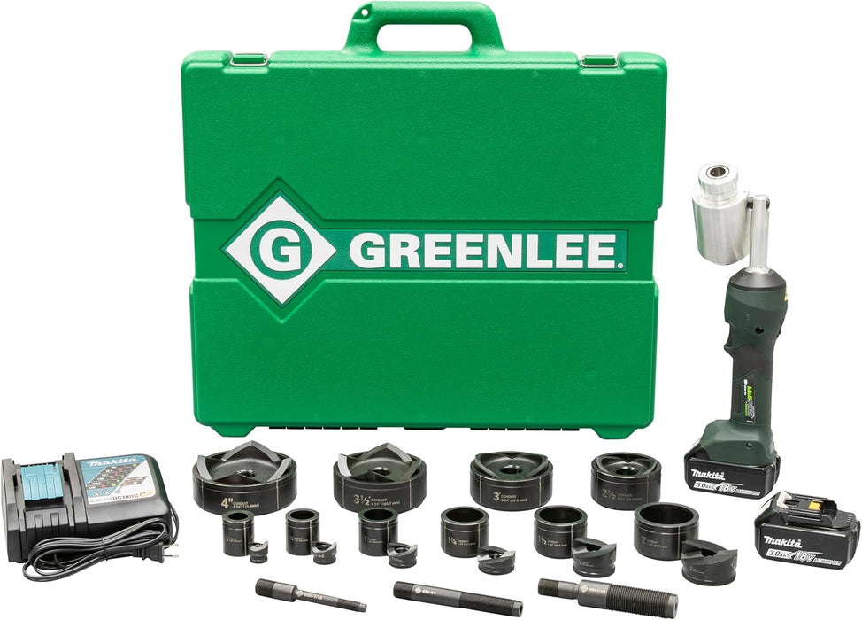 Greenlee LS100X11SB4 Intelli-PUNCH 11-Ton Battery-Hydraulic Knockout Punch Kit with Slug-Buster, 1/2" - 4"