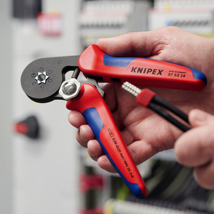 KNIPEX 7-1/4" Self-Adjusting Crimping Pliers For Wire Ferrules