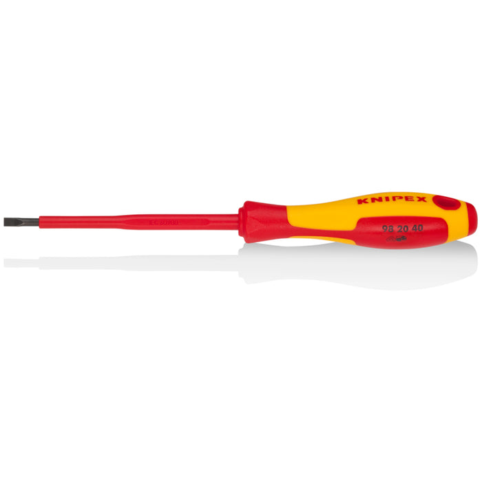 KNIPEX 4" Slotted Screwdriver, 1000V Insulated, 5/32" tip