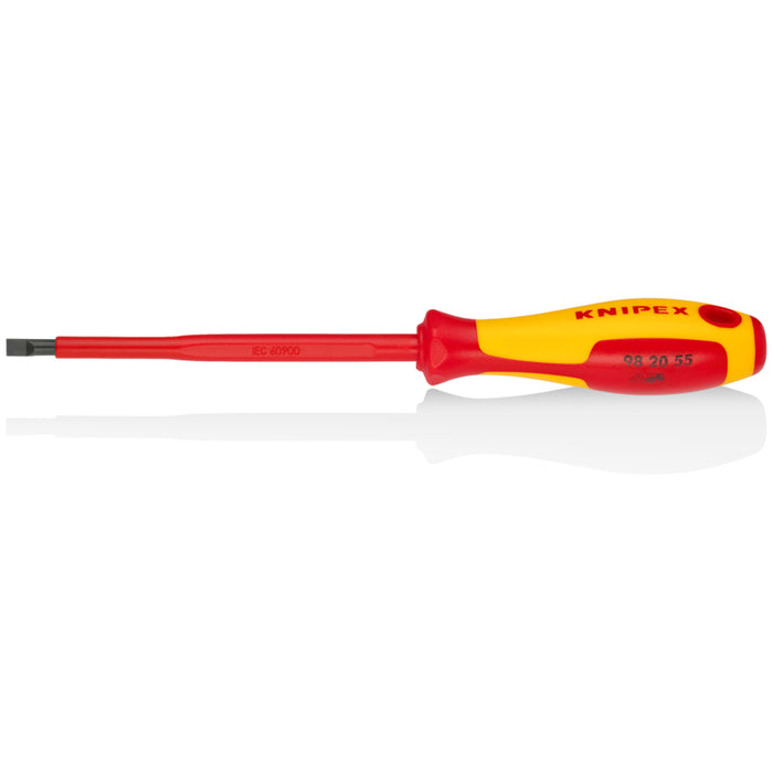 KNIPEX 5" Slotted Screwdriver, 1000V Insulated, 7/32" tip
