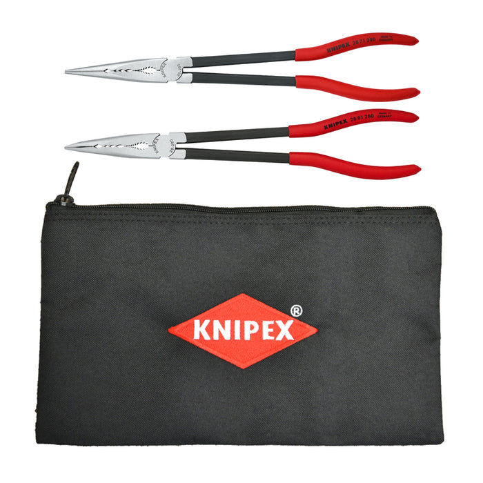 KNIPEX 2-Piece XL Long Needle Nose Pliers Set with Keeper Pouch (Used, Like New)