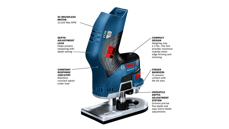 BOSCH 12V Max EC Brushless Palm Edge Router (Bare Tool)