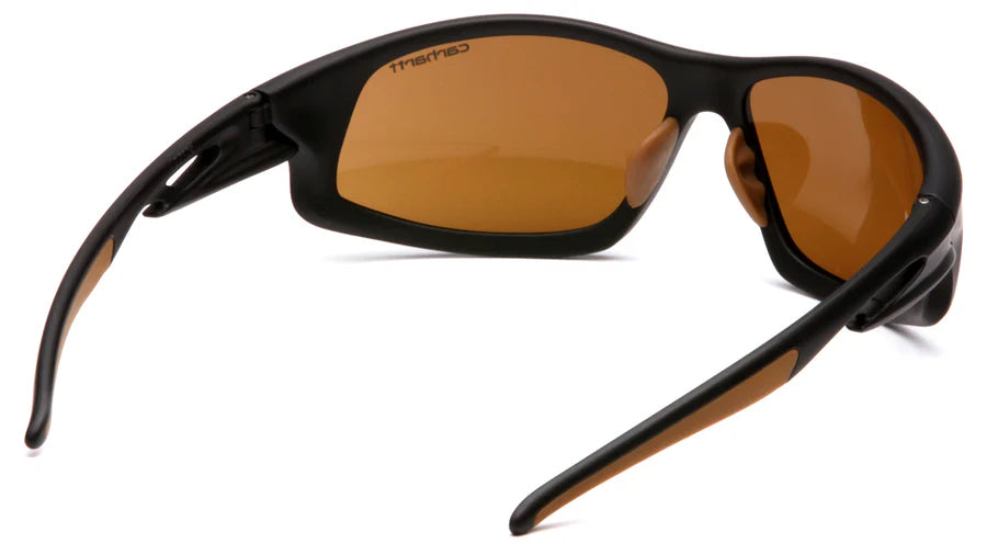 Pyramex Carhartt Ironside Safety Glasses, Retail Clamshell Packaging, Black/Tan Frame, Sandstone Bronze Anti-Fog Lens