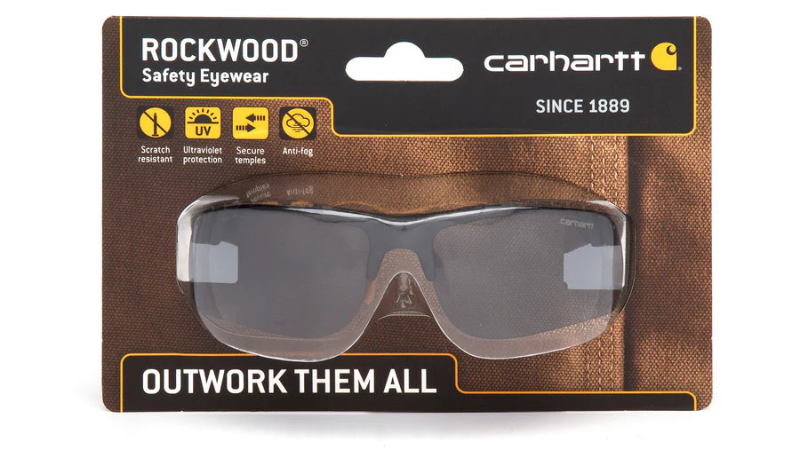 Pyramex Carhartt Rockwood Safety Glasses, Gray Anti-Fog, Retail Packaging, 50