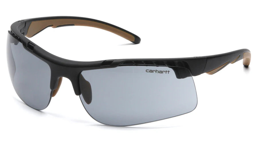 Pyramex Carhartt Gray Safety Glasses, Anti-Fog, Scratch-Resistant, Half-Frame Medium