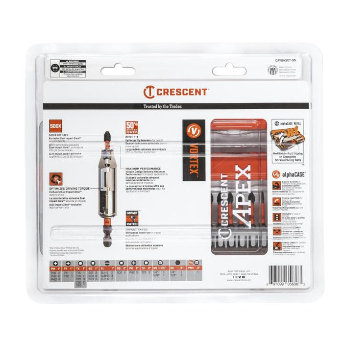 Crescent 55 Pc. VORTEX Bit Holding Fastening Set