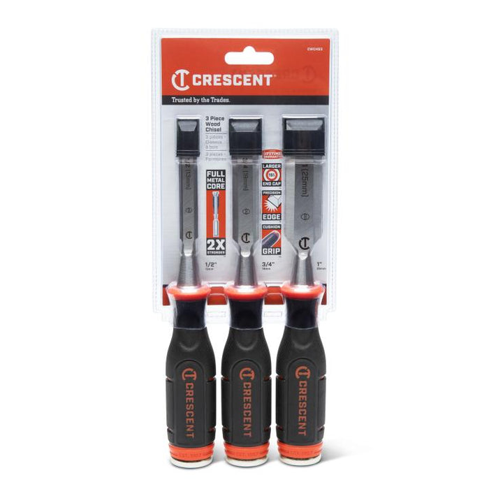 Crescent 3-Piece Wood Chisel Set