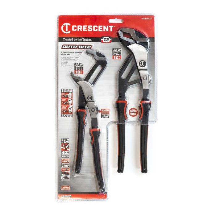 Crescent 2-Piece Z2 Auto-Bite Tongue & Groove Plier Set