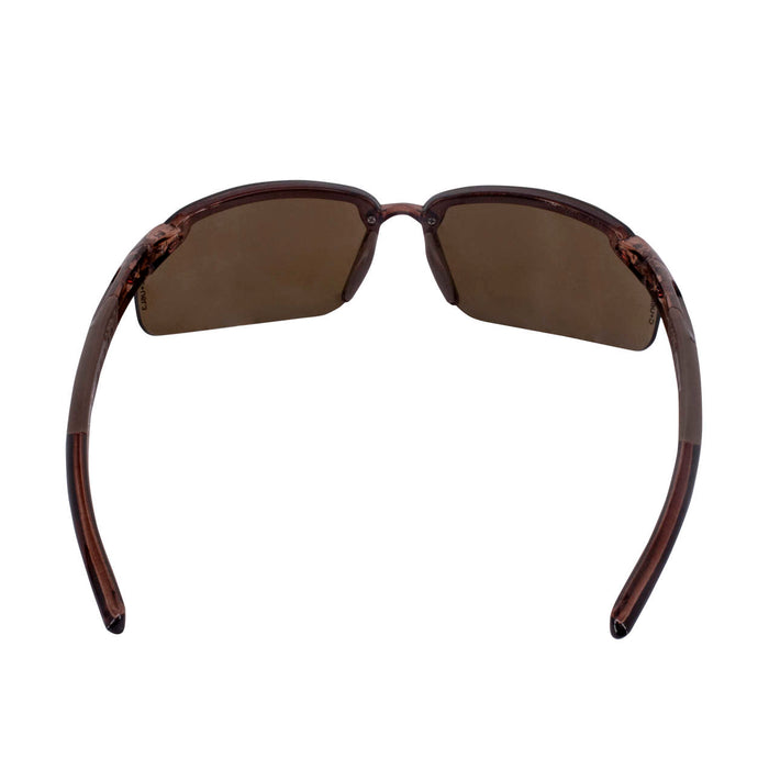 Crossfire ES5 Premium Safety Eyewear, HD Brown with Flash Mirror Lens