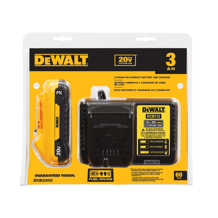 DeWALT 20V MAX Compact 3.0Ah Battery Pack Starter Kit