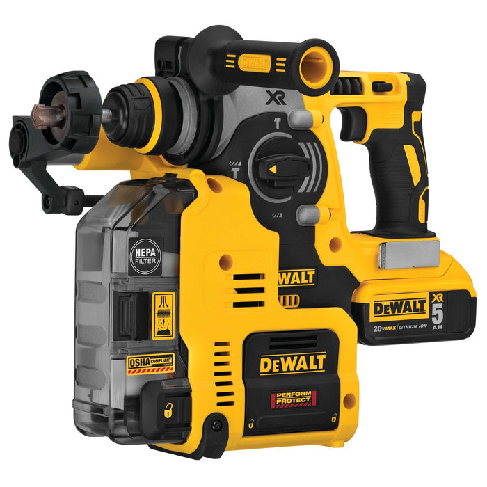 DeWALT 20V MAX XR Brushless 1 In. L-Shape SDS Plus Rotary Hammer Kit with On Board Dust Extractor