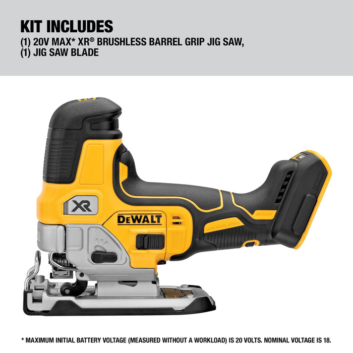 DeWALT 20V MAX XR Cordless Barrel Grip Jig Saw (Bare Tool)