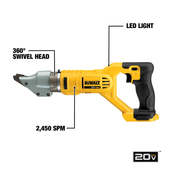 DeWALT 14-Gauge Swivel Metal Shears (Bare Tool)