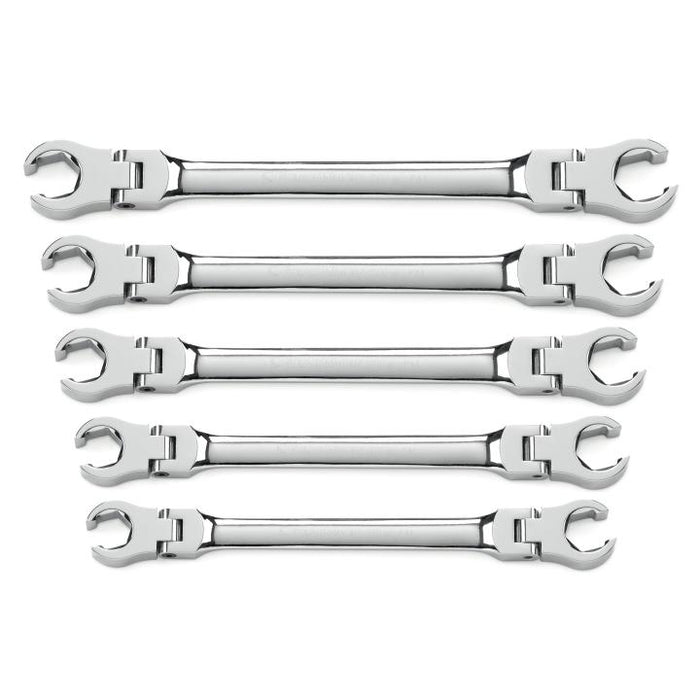 GEARWRENCH 5 Pc. Flex Head Flare Nut Wrench Set, SAE