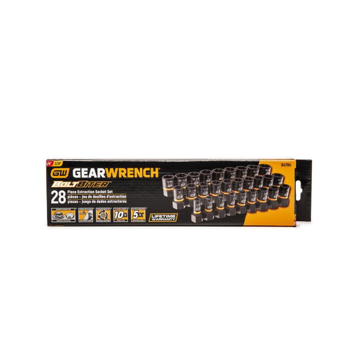 GEARWRENCH 28 Pc. 1/4" & 3/8" Drive Bolt Biter Impact Extraction Socket Set