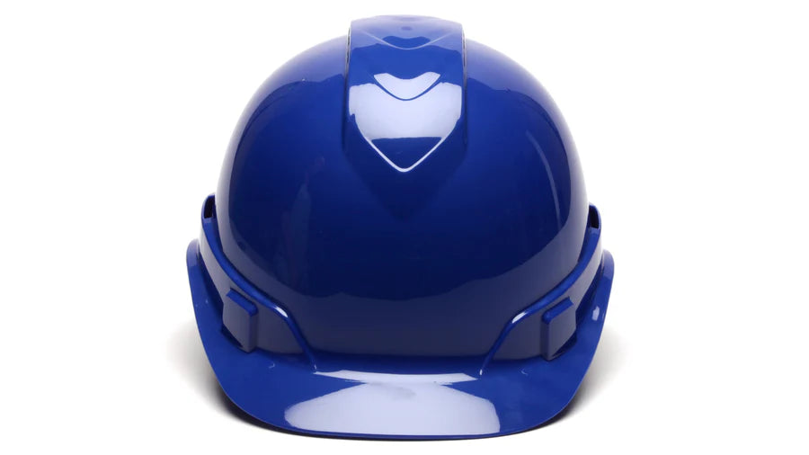 Pyramex Ridgeline Cap Style Hard Hat, Vented, 4-Point Ratchet Suspension, Blue