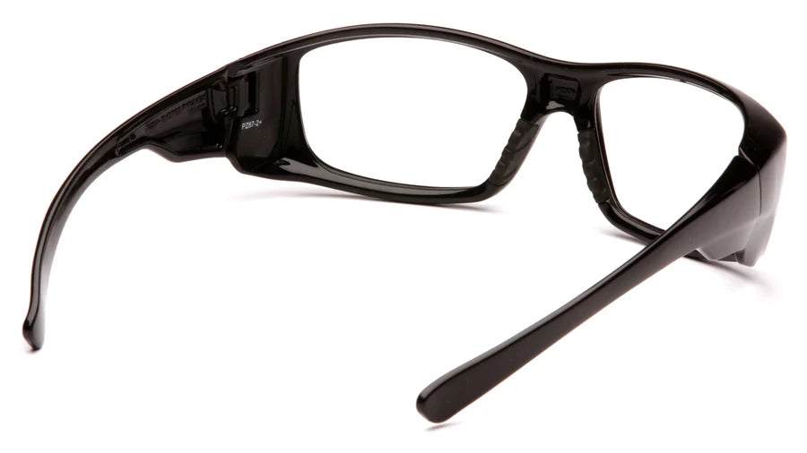 Pyramex Clear Safety Reader Glasses, Scratch-Resistant, Black Frame