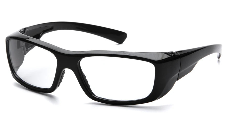 Pyramex Clear Safety Reader Glasses, Scratch-Resistant, Black Frame