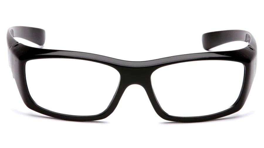 Pyramex Clear Safety Reader Glasses, Scratch-Resistant, Black Frame